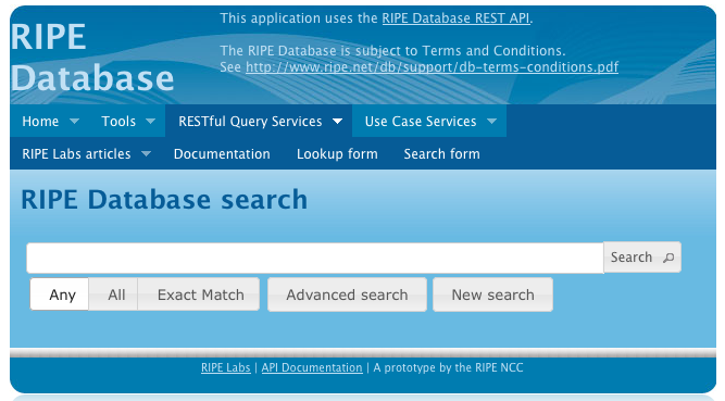 RIPE DB New Search Function