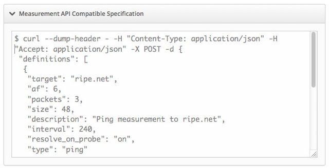 API measurement code