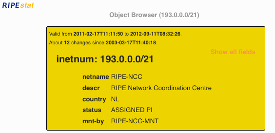 RIPEstat Object Browser - Non Member View