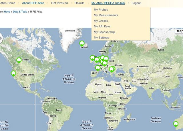 Map of sponsored probes