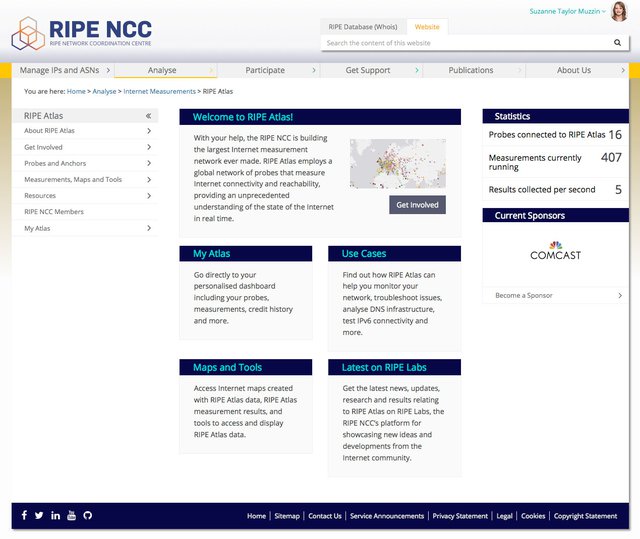 RIPE Atlas homepage