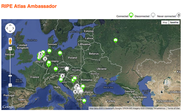 Map of Ambassadors probes