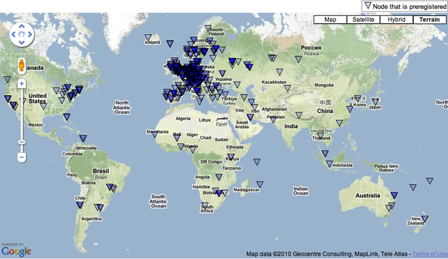 RIPE Atlas Preregistration World Map 30NOV2010