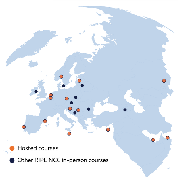 hosted courses map