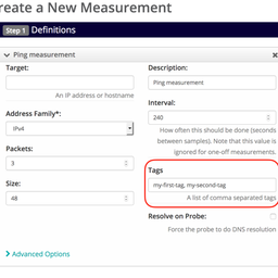 RIPE Atlas Measurement Tagging