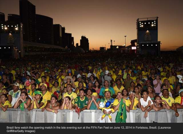 Brazilians watching the game