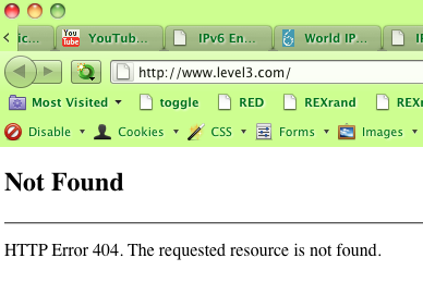 Level3 website over IPv6