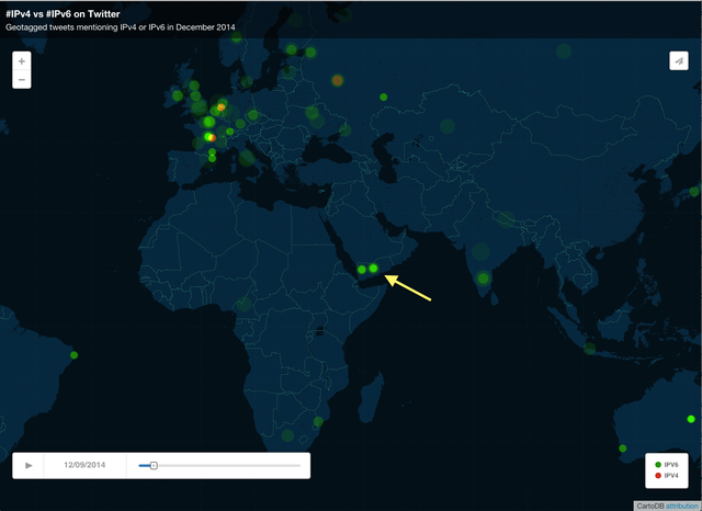 IPv6 tweets from Yemen