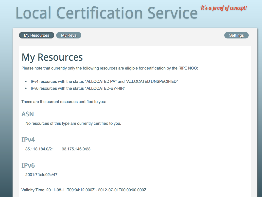7. Resource Certificate created